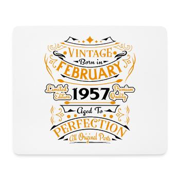 Vintage Nées En Février 1957 Cadeau D'anniversaire - Tapis de souris (format paysage) - blanc - Devant
