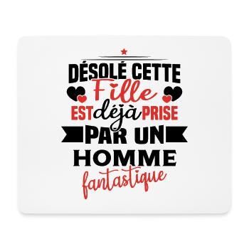 Désolé cette fille est déjà Prise - Tapis de souris (format paysage) - blanc - Devant