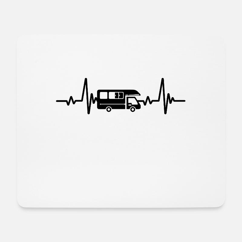Heartbeat Camping-Wohnwagen - Mousepad (Querformat) - Weiß
