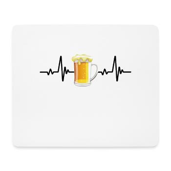 Bier Herzschlag Geschenk - Mousepad (Querformat) - Weiß - Vorne