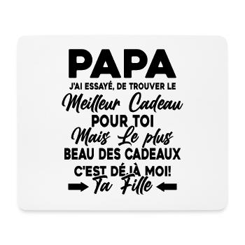 Meilleur Papa Fille Humour Fête Des Pères - Tapis de souris (format paysage) - blanc - Devant
