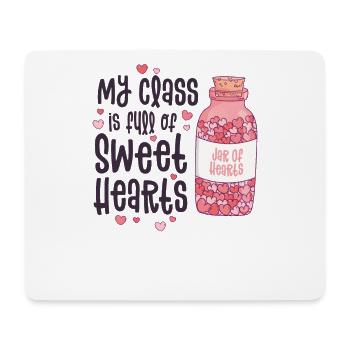 Class Is Full Of Sweet Hearts Retro Teacher - Mouse Pad (horizontal) - white - Front