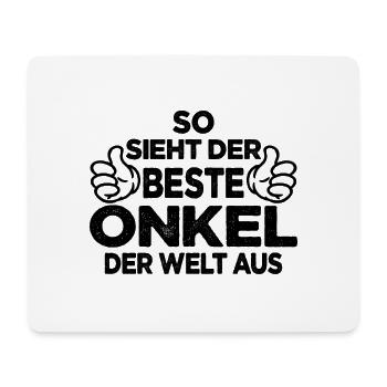 So sieht der beste Onkel der Welt aus - Mousepad (Querformat) - Weiß - Vorne