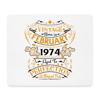 Vintage born in February 1974 birthday gift - Mouse Pad (horizontal) - white - Front