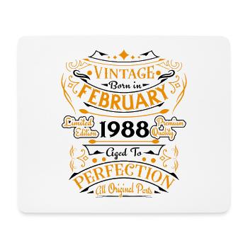 Vintage Nées En Février 1988 Cadeau D'anniversaire - Tapis de souris (format paysage) - blanc - Devant