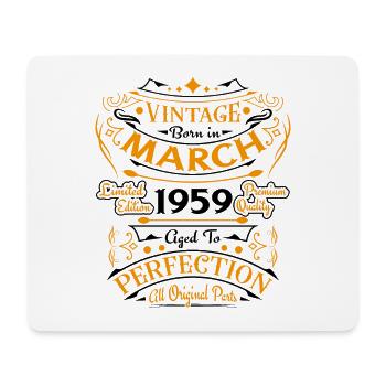Vintage Nées En Mars 1959 Cadeau D'anniversaire - Tapis de souris (format paysage) - blanc - Devant