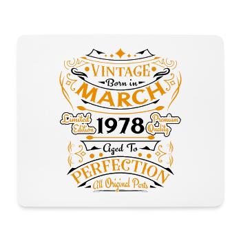Vintage born in March 1978 birthday gift - Mouse Pad (horizontal) - white - Front