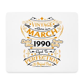 Vintage Nées En Mars 1990 Cadeau D'anniversaire - Tapis de souris (format paysage) - blanc - Devant