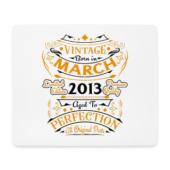 Vintage Nées En Mars 2013 Cadeau D'anniversaire - Tapis de souris (format paysage) - blanc - Devant