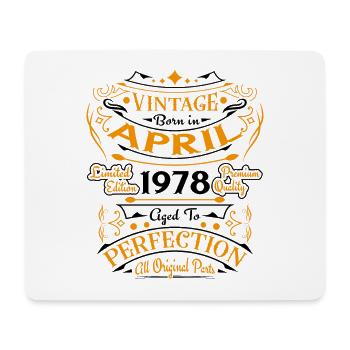 Jahrgang geboren im April 1978 Geburtstagsgeschenk - Mousepad (Querformat) - Weiß - Vorne