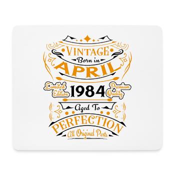 Vintage born in April 1984 birthday gift - Mouse Pad (horizontal) - white - Front