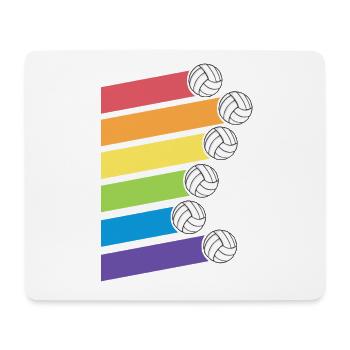 Retro Volleyball Regenbogen Volleyball Team Trainer - Mousepad (Querformat) - Weiß - Vorne