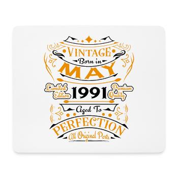 May 1991 Vintage Born In May 1991 Birthday - Mouse Pad (horizontal) - white - Front
