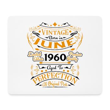 June 1960 Vintage Birthday Retro Gift - Mouse Pad (horizontal) - white - Front