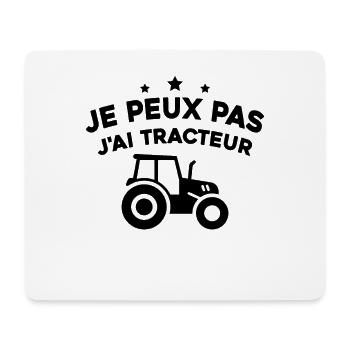 J'peux pas j'ai tracteur - Tapis de souris (format paysage) - blanc - Devant