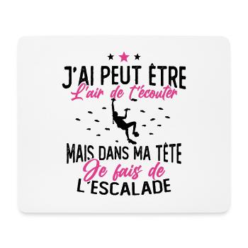 Dans ma tête je fais de L'escalade Cadeau Grimpeur - Tapis de souris (format paysage) - blanc - Devant