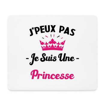 Je Peux Pas Je Suis une Princesse Humour Maman - Tapis de souris (format paysage) - blanc - Devant
