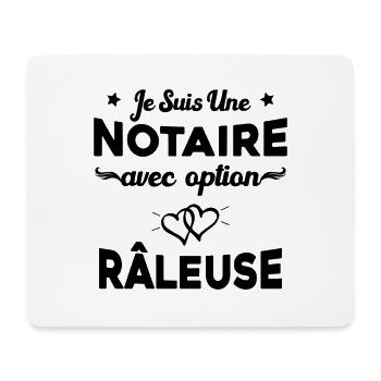 Femme je suis une notaire avec option râleuse - Tapis de souris (format paysage) - blanc - Devant