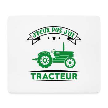 J'peux pas j'ai tracteur - Tapis de souris (format paysage) - blanc - Devant