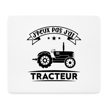 J'peux pas j'ai tracteur - Tapis de souris (format paysage) - blanc - Devant