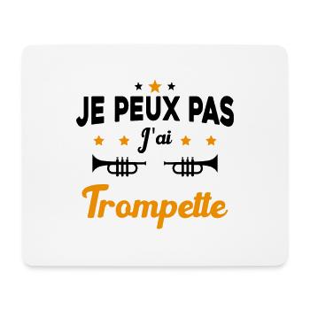 Je peux pas j'ai trompette Cadeau - Tapis de souris (format paysage) - blanc - Devant