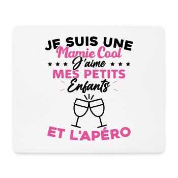 Mamie J'aime Mes Petits Enfants et l'apéro Humour - Tapis de souris (format paysage) - blanc - Devant