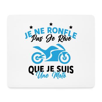 Je Ne Ronfle Pas Je Rêve Que Je Suis Une Moto - Tapis de souris (format paysage) - blanc - Devant