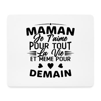 Maman je t'aime Mère Bébé Naissance Amour - Tapis de souris (format paysage) - blanc - Devant