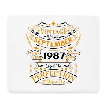 September 1987 Vintage Retro Birthday Gift - Mouse Pad (horizontal) - white - Front