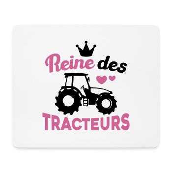 Drôle Femme Reine Agricultrice Tracteur Cadeau - Tapis de souris (format paysage) - blanc - Devant