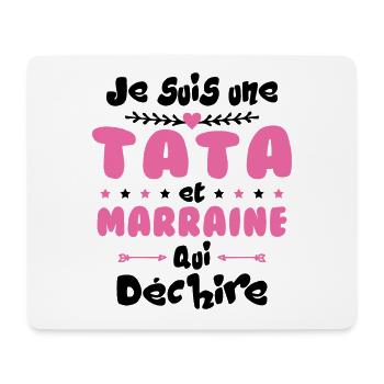 Je Suis Une Tata et Marraine Qui Déchire - Tapis de souris (format paysage) - blanc - Devant