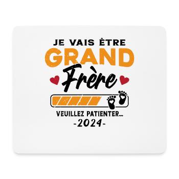 Je Vais Être Grand Frère 2024 Idée Cadeau - Tapis de souris (format paysage) - blanc - Devant