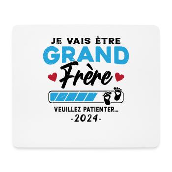 Je Vais Être Grand Frère 2024 Idée Cadeau - Tapis de souris (format paysage) - blanc - Devant