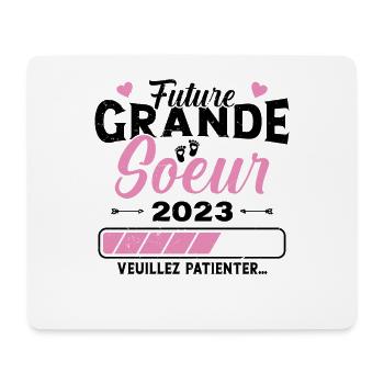 Future Grande Soeur 2023 Cadeau Annonce Grossesse - Tapis de souris (format paysage) - blanc - Devant