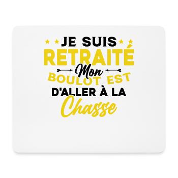 Retraité et Chasseur Humour Cadeau de la chasse - Tapis de souris (format paysage) - blanc - Devant