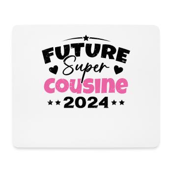 Future Super Cousine 2024 Annonce Grossesse - Tapis de souris (format paysage) - blanc - Devant
