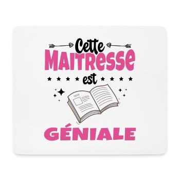 Femme Cette Maitresse Est Geniale Humour Prof - Tapis de souris (format paysage) - blanc - Devant