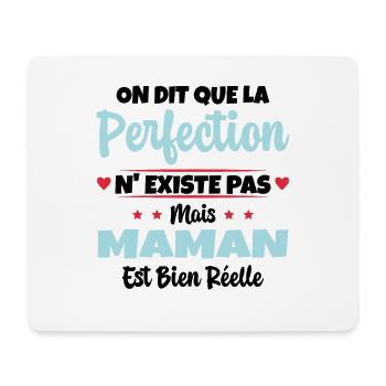 Maman est la perfection - Cadeau fête des mères - Tapis de souris (format paysage) - blanc - Devant