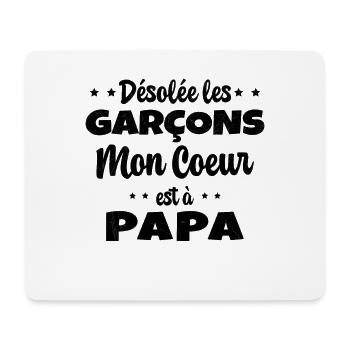 Mon coeur est à papa bébé cadeau naissance - Tapis de souris (format paysage) - blanc - Devant