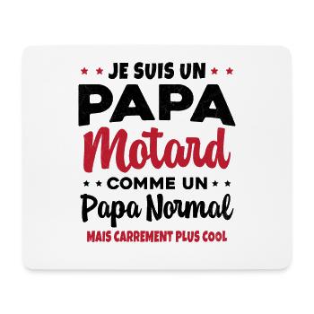 Homme Papa Motard Humour Cadeau motocycliste - Tapis de souris (format paysage) - blanc - Devant