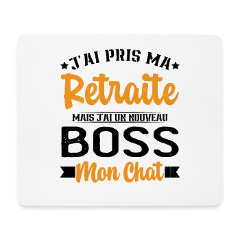 J'ai Un Nouveau Boss Mon chat Humour Cadeau - Tapis de souris (format paysage) - blanc - Devant