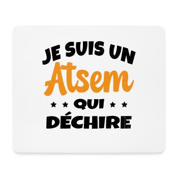 Homme Je Suis Un Atsem Qui Déchire Humour Drôle - Tapis de souris (format paysage) - blanc - Devant