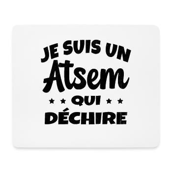 Homme Je Suis Un Atsem Qui Déchire Humour Drôle - Tapis de souris (format paysage) - blanc - Devant