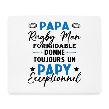 Papa Rugbyman Formidable Papy Exceptionnel Cadeau - Tapis de souris (format paysage) - blanc - Devant