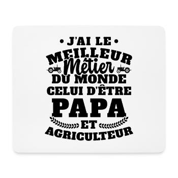 Humour Papa Tracteur Agriculteur Fermier - Tapis de souris (format paysage) - blanc - Devant