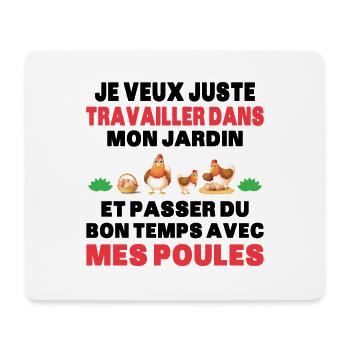 Passer Du Temps Avec Mes Poules Fermier Cadeau - Tapis de souris (format paysage) - blanc - Devant