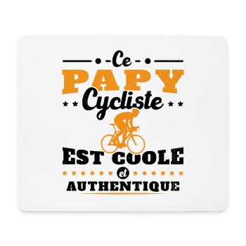 Ce papy cycliste est coole et authentique - Tapis de souris (format paysage) - blanc - Devant