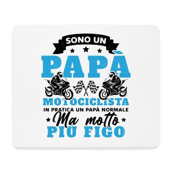 Un père motard et un père normal plus cool - Tapis de souris (format paysage) - blanc - Devant