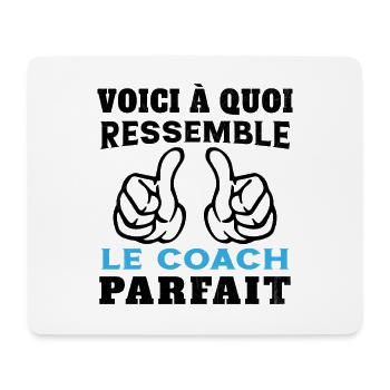 Coach parfait - Humour Cadeau pour coach sportif - Tapis de souris (format paysage) - blanc - Devant