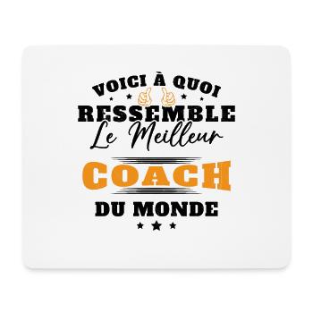 Meilleur Coach de Hand, Rugby, Foot Humour Cadeau - Tapis de souris (format paysage) - blanc - Devant
